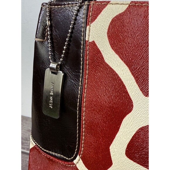 Nine & Co. Red and Brown Giraffe Print Shoulder Bag - Picture 15 of 16